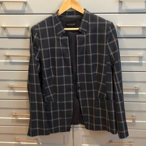 Banana Republic Navy Windowpane Blazer Sz 10